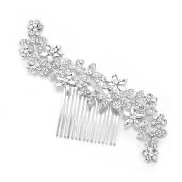Decorative Hair Combs Zinc Alloy Flower plated fashion jewelry & for woman & with rhinestone nickel lead & cadmium free Sold By PC