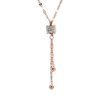 Titanstahl Halskette, mit Verlängerungskettchen von 5cm, Modeschmuck & für Frau & mit Strass, keine, Länge:45 cm, verkauft von PC