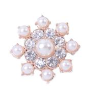 Mobile Phone DIY Decoration Zinc Alloy with Plastic Pearl Flower plated with rhinestone nickel lead & cadmium free Sold By PC