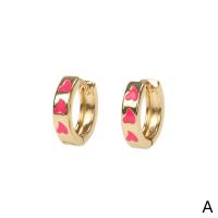 Messing Huggie Hoop Earring, gold plated, voor vrouw & glazuur, meer kleuren voor de keuze, Verkocht door pair