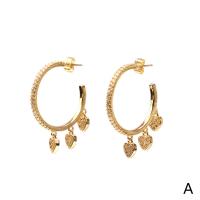 Cubic Zirconia Micro Pave Brass Earring, gold color plated, different styles for choice & micro pave cubic zirconia & for woman, 7x30mm, Sold By Pair