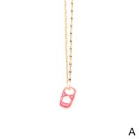 Messing Halskette, goldfarben plattiert, für Frau & Emaille, keine, 11x19mm, Länge:ca. 17.7 ZollInch, verkauft von PC