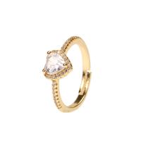 Krychlový Circonia Micro vydláždit mosazný prsten, Mosaz, barva pozlacený, Nastavitelný & micro vydláždit kubické zirkony & pro ženy, Prodáno By PC