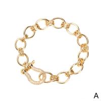 Cubic Zirconia Micro Pave Brass Bracelet plated & micro pave cubic zirconia & for woman 160mm Sold By PC