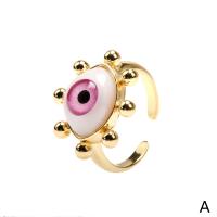 Brass Finger Ring with Plastic gold color plated Adjustable & for woman 21mm Sold By PC