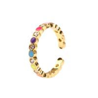 Латунь Манжеты палец кольцо, плакирован золотом, Двойной слой & плетеный браслет & разный размер для выбора & Мужский, разноцветный, продается PC