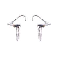 Zinc Alloy Earring Clip platinum color plated for woman & with rhinestone Sold By Pair