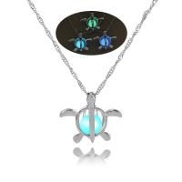 Luminated Necklace Zinc Alloy with Night-Light Stone Turtle platinum color plated for woman & hollow nickel lead & cadmium free Length Approx 17.7 Inch Sold By PC