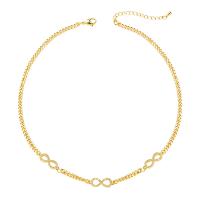 Cubic Zircon Micro Pave Brass Necklace, with 2.08 inch extender chain, gold color plated, micro pave cubic zirconia & for woman, Length:Approx 15.15 Inch, Sold By PC
