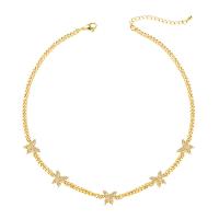 Cubic Zircon Micro Pave Brass Necklace, with 1.96 inch extender chain, gold color plated, micro pave cubic zirconia & for woman, Length:Approx 16.33 Inch, Sold By PC