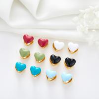 Brass Earring Clip, Heart, gold color plated, fashion jewelry & for woman, more colors for choice, nickel, lead & cadmium free, 14.40x12.20mm, Sold By Pair
