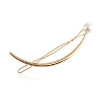 Hair Slide, Tibetan Style, with Plastic Pearl, plated, fashion jewelry & for woman, more colors for choice, nickel, lead & cadmium free, 96x25mm, Sold By PC