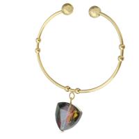 Aço inoxidável 316 abertura da pulseira, with cristal, joias de moda & para mulher, dourado, 2mm, 10PCs/Lot, vendido por Lot