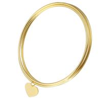 316 Stainless Steel Bangle Heart Vacuum Plating three pieces & fashion jewelry & for woman gold Sold By Lot