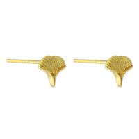Messing oorbelknoppen, gold plated, mode sieraden & voor vrouw, gouden, 7x6mm, 10paren/Lot, Verkocht door Lot