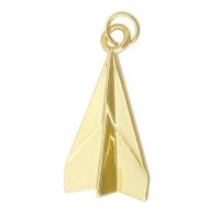 Bijoux pendentifs en laiton, Placage de couleur d'or, bijoux de mode & pour femme, doré, 13.50x25x3mm, 10PC/lot, Vendu par lot