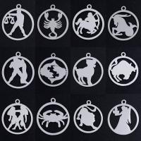 Titanium Steel Pendants Zodiac symbols jewelry & Unisex & hollow Sold By Bag