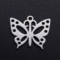 Titanium Steel Pendants, Butterfly, Vacuum Ion Plating, Unisex & hollow, more colors for choice, 16x13mm, 10PCs/Bag, Sold By Bag