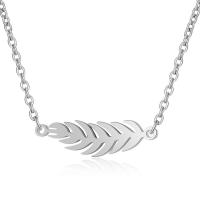 Titanium Steel Necklace Leaf Vacuum Ion Plating Unisex Length Approx 40 cm Sold By Bag