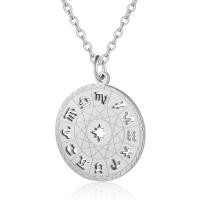 Titanium Steel Necklace Flat Round Vacuum Ion Plating Unisex Length Approx 40 cm Sold By Bag