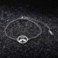 Titanium Steel Bracelet & Bangle with 5cm extender chain Vacuum Ion Plating Unisex & hollow Length Approx 15 cm Sold By Bag