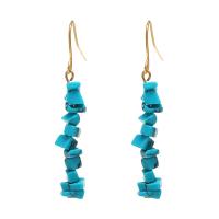 Natural Gemstone Earrings with Zinc Alloy gold color plated & for woman Sold By Pair