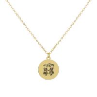 Ожерелья из латуни, Латунь, Круглая, плакирован золотом, различные модели для выбора & Женский & эмаль, Золотой, 20mm, длина:15.75 дюймовый, продается PC