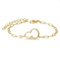 Brass Bracelet with 1.97 extender chain Calabash gold color plated for woman golden nickel lead & cadmium free Sold By PC