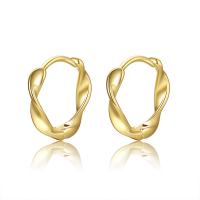 Messing Huggie Hoop Earring, gold plated, voor vrouw, gouden, nikkel, lood en cadmium vrij, 12x14mm, Verkocht door pair