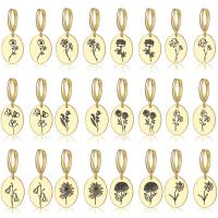 Huggie Hoop Drop Ohrringe, Messing, rund, goldfarben plattiert, verschiedene Muster für Wahl & für Frau & Emaille, goldfarben, frei von Nickel, Blei & Kadmium, 12x34mm, verkauft von Paar