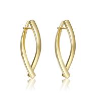 Brass Huggie Hoop Earring, gold color plated, for woman, golden, nickel, lead & cadmium free, 12x36mm, Sold By Pair