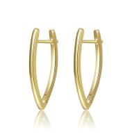 Brass Huggie Hoop Earring, gold color plated, for woman, golden, nickel, lead & cadmium free, 12x28mm, Sold By PC
