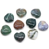 pierre gemme décoration, coeur, poli, différents matériaux pour le choix, plus de couleurs à choisir, 30x29mm, Vendu par PC