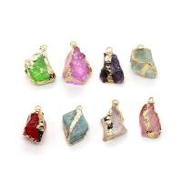 Crystal Pendant, with Brass, irregular, gold color plated, DIY, more colors for choice, 12x18-16x25mm, Sold By PC