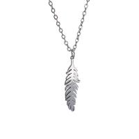 Stainless Steel Jewelry Necklace, 304 Stainless Steel, with 1.97inch extender chain, Leaf, fashion jewelry & for woman, more colors for choice, 8x28x1mm, Sold Per Approx 17.72 Inch Strand