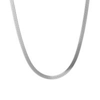 Titanium Steel Necklace, polished, fashion jewelry & for woman, original color, 4mm, Sold Per Approx 15.75 Inch Strand