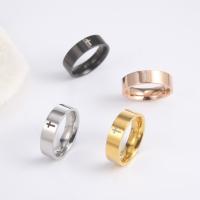Partículas de acero anillo, Joyería & unisexo & diverso tamaño para la opción, más colores para la opción, 6x2mm, Vendido por UD