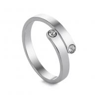 Titanium Steel Finger Ring, fashion jewelry & for woman & with rhinestone, original color, Sold By PC