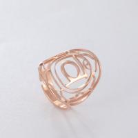 Titanium Steel Finger Ring, Vacuum Ion Plating, fashion jewelry & for woman & hollow, more colors for choice, Sold By PC
