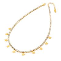 Titanstahl Halskette, mit Verlängerungskettchen von 5cm, Stern, Modeschmuck & verschiedene Stile für Wahl & für Frau, keine, Länge:ca. 40 cm, verkauft von PC