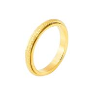Titanium Steel Finger Ring, Donut, Vacuum Ion Plating, can be twisted & fashion jewelry & different size for choice & for woman, golden, 3.50mm, Sold By PC