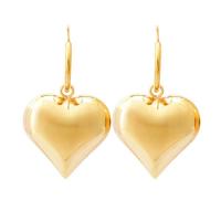 Titanium Steel  Earring, Heart, Vacuum Ion Plating, fashion jewelry & for woman, golden, 35x38mm, Sold By Pair