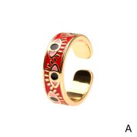 cobre Cuff Ring Finger, cromado de cor dourada, Ajustável & para mulher & esmalte, Mais cores pare escolha, vendido por PC