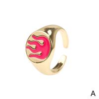 Латунь Манжеты палец кольцо, плакирован золотом, Регулируемый & Женский & эмаль, Много цветов для выбора, продается PC