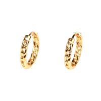 Messing Huggie Hoop Earring, gold plated, mode sieraden & voor vrouw, 17x3mm, Verkocht door pair