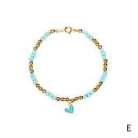 Brass Bracelet, with Seedbead, gold color plated, for woman & enamel, more colors for choice, 170mm, Sold By PC