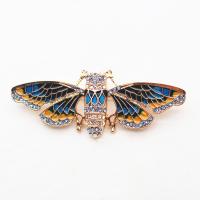 Enamel Brooch Zinc Alloy Butterfly gold color plated Hand-Painted Enamel Glaze & for woman & with rhinestone nickel lead & cadmium free Sold By Lot