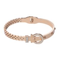 Acier inoxydable 304 bracelet ordinaire, bijoux de mode & pour femme & avec strass, plus de couleurs à choisir, Diamètre intérieur:Environ 63mm, Vendu par PC