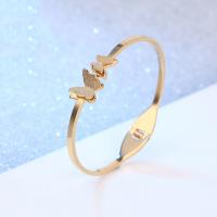 304 Stainless Steel Cuff Bangle Vacuum Ion Plating fashion jewelry & for woman golden 5mm Inner Approx 60mm Sold By PC