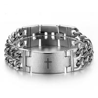 Titanium Steel Bracelet, Vacuum Ion Plating, fashion jewelry & Unisex, more colors for choice, 24mm, Length:Approx 8.66 Inch, Sold By PC
